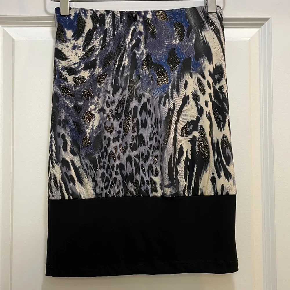 Navy Creme Black & Gold Strapless Leopard Top - Picture 6 of 9